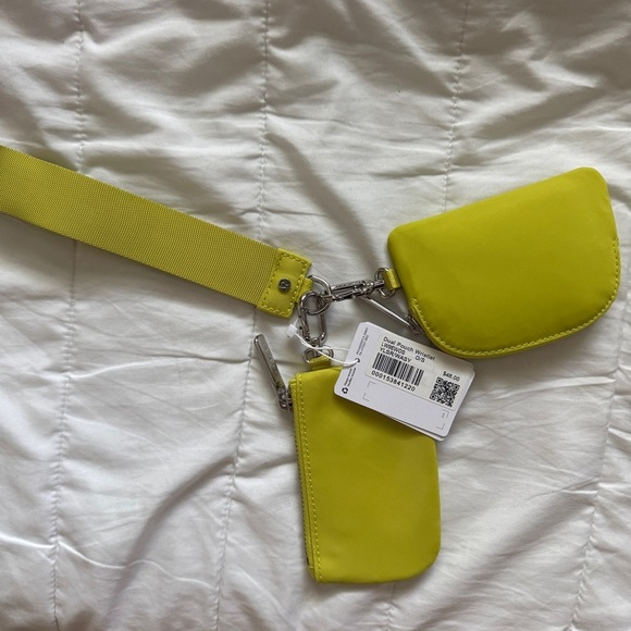 1&2Dual Pouch Wristlet - Yellow Serpentine Washed Yellow - Picture 5 of 6